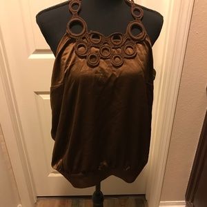 The Limited Brown Rich and Shiny Halter Top